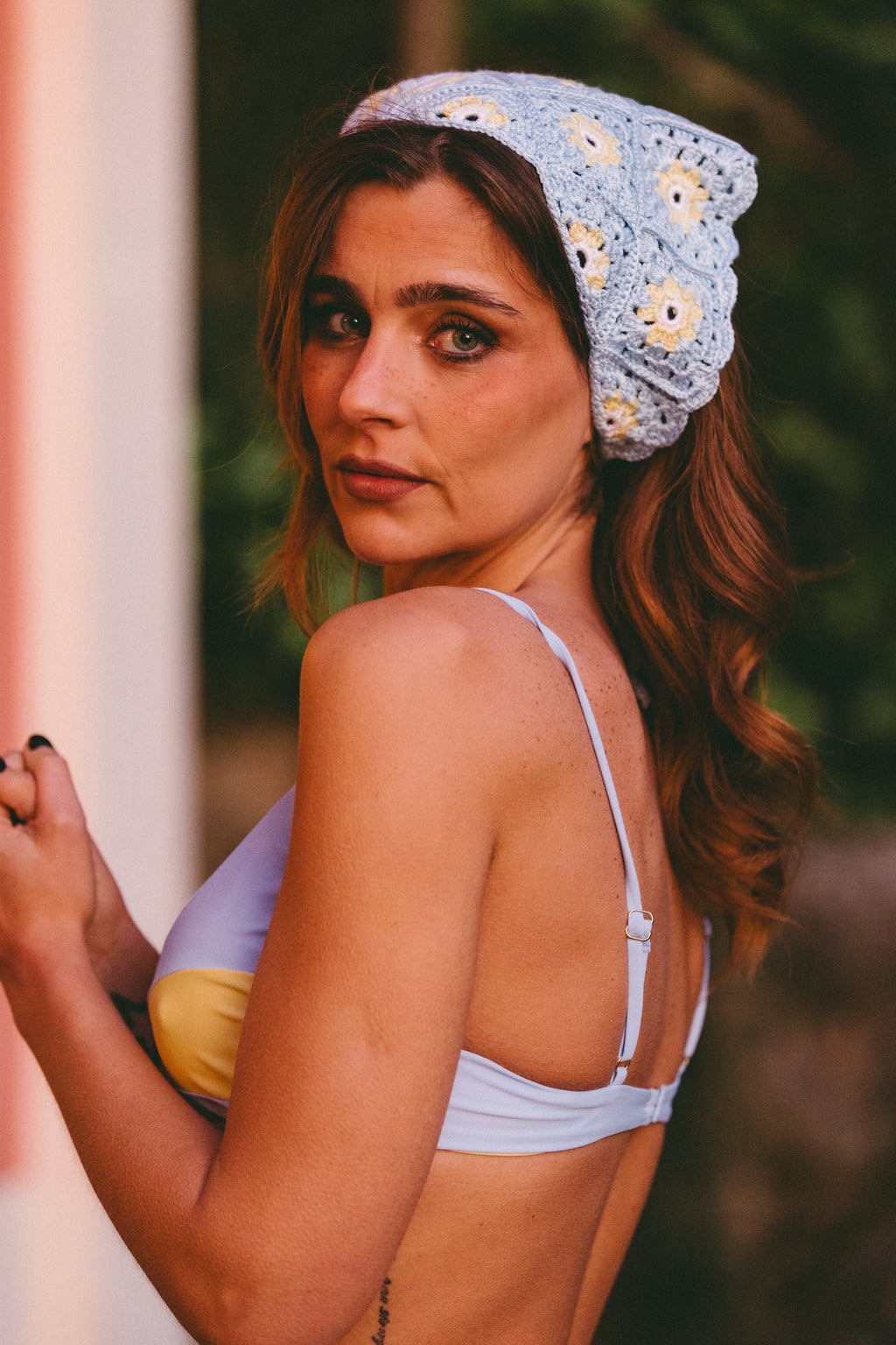LENÇO AZUL BEBÉ E AMARELO HANDMADE LMR X LIMA